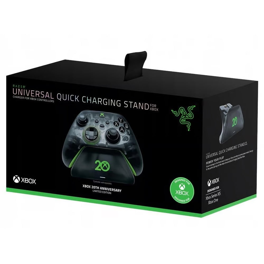 Stondin Codi Tâl Razer - Pen-blwydd Xbox yn 20 oed (Cyfres Xbox X)