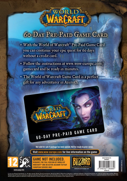 World of Warcraft - Cerdyn Gêm Rhagdaledig 60 Diwrnod (PC) 