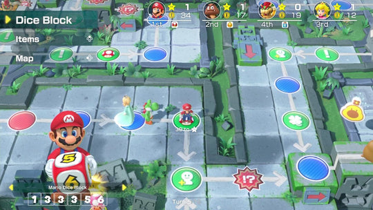 Parti Super Mario + JoyCon Pastel Porffor a Gwyrdd 