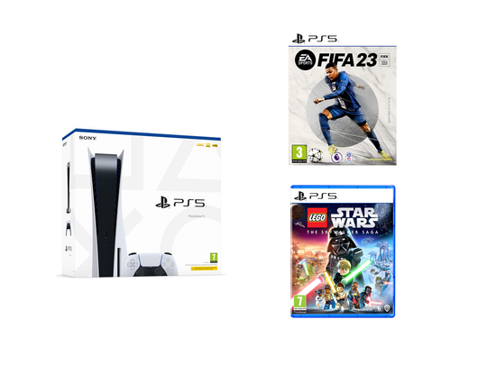 Consol PlayStation 5 + FIFA 23 + LEGO Star Wars: The Skywalker Saga